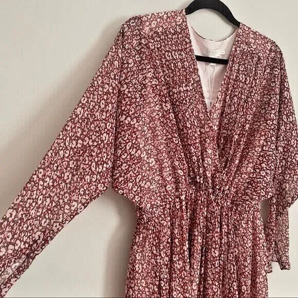 Ted Baker Floral V-Neck Maxi Dress - Brown/White, Size 3 (US 8-10) Excellent - Picture 6 of 10